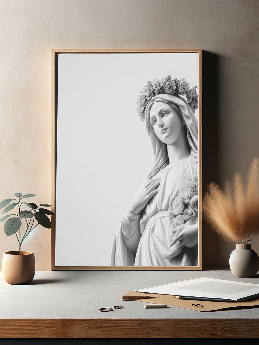 Floral Madonna Minimalist Print. — room view 2