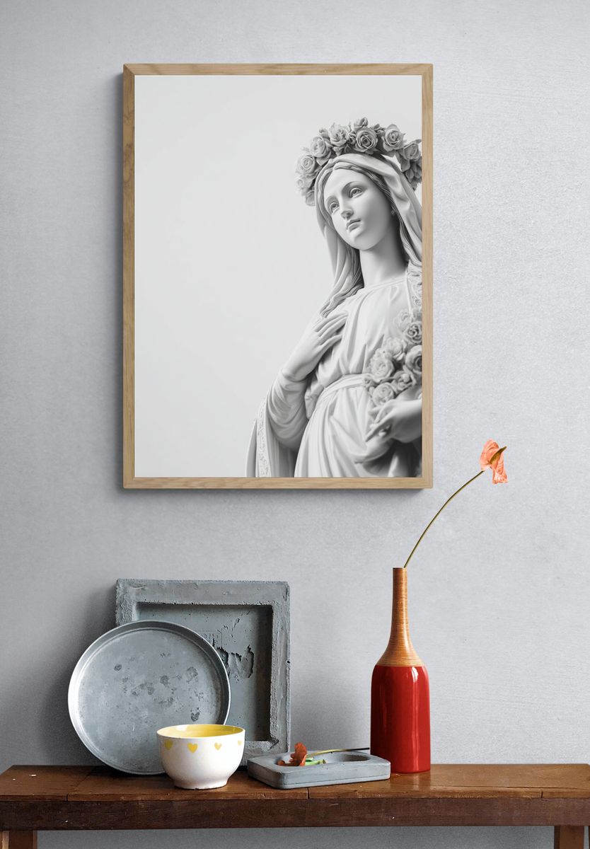Floral Madonna Minimalist Print. — room view 3