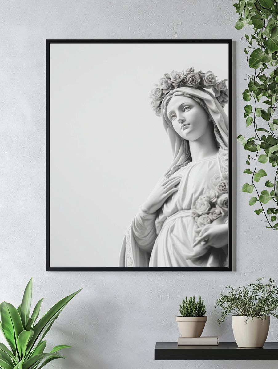 Floral Madonna Minimalist Print. — room view 4