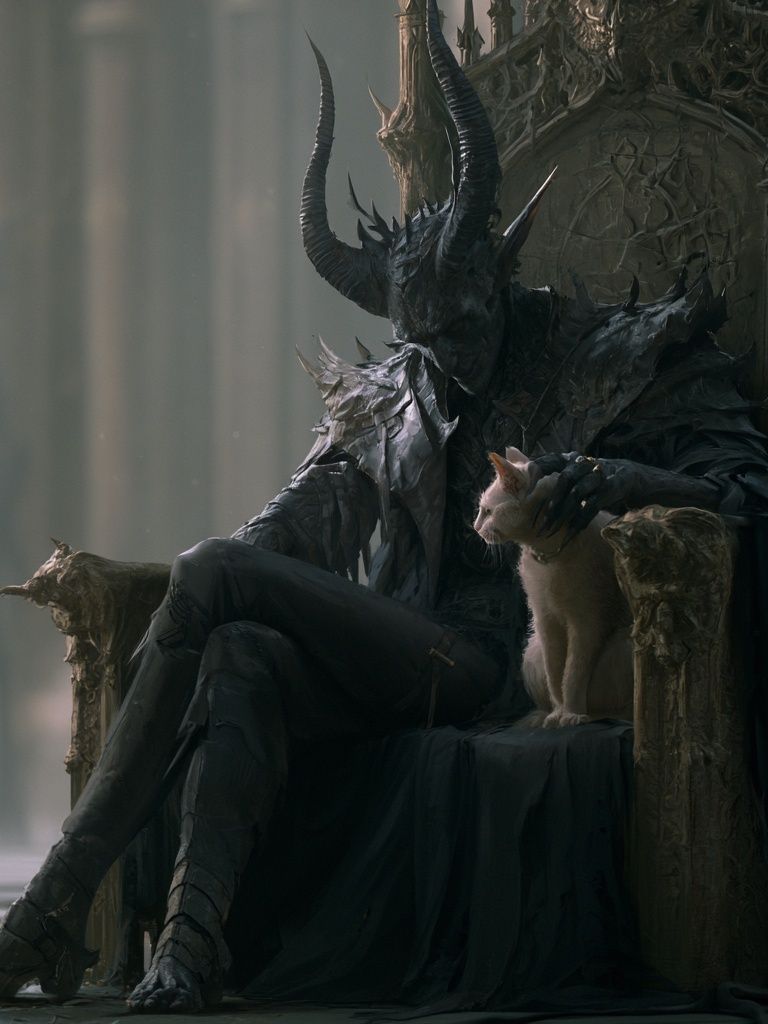 Dark Horned Throne Fantasy Print. poster detail