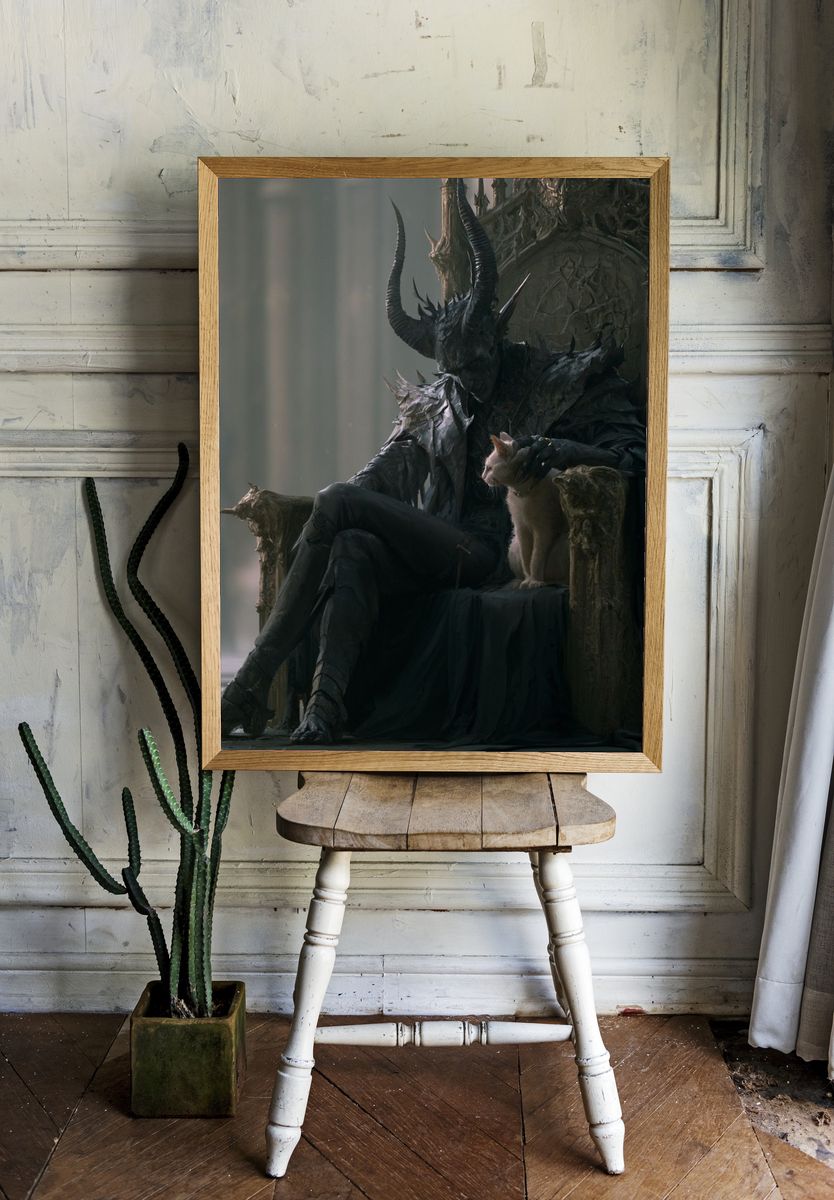 Dark Horned Throne Fantasy Print. — room view 1