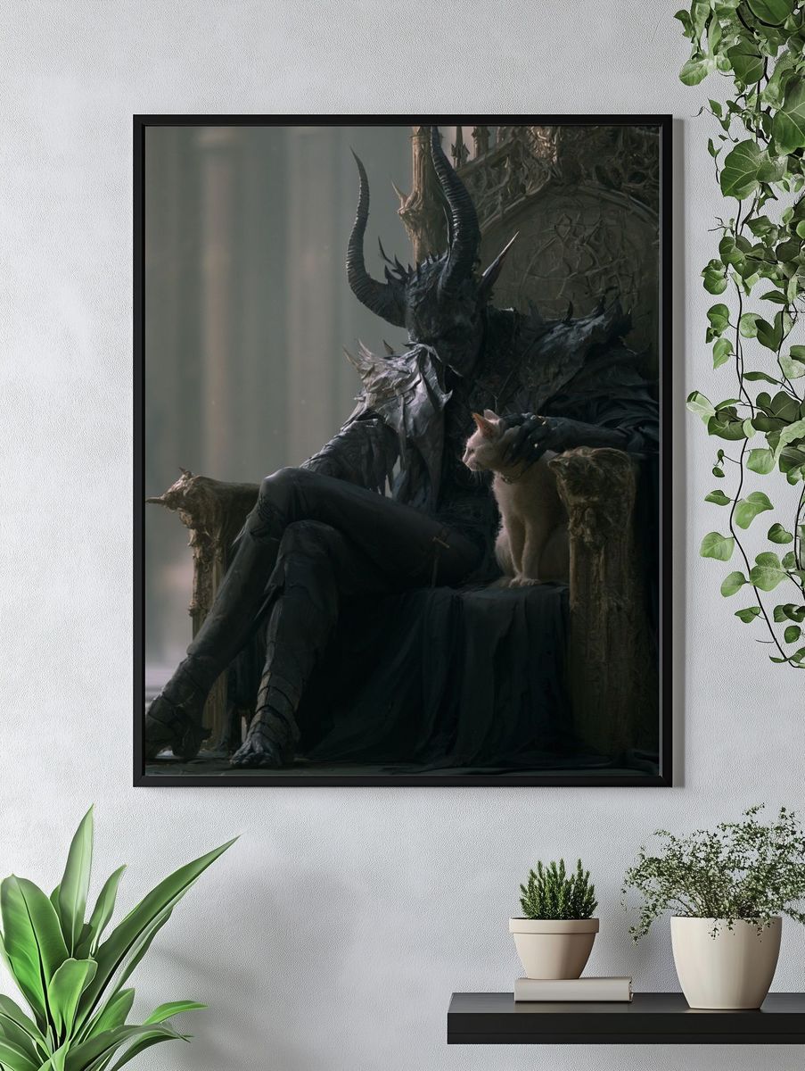 Dark Horned Throne Fantasy Print. — room view 4
