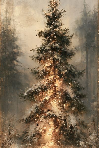Snowy Christmas Tree — Fine-Art Print.
