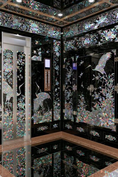 Iridescent Crane Interior Poster. poster