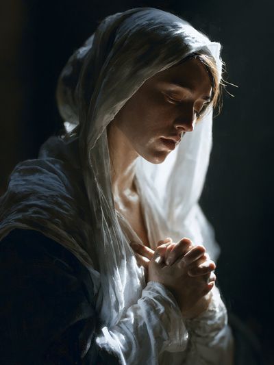 Praying Woman Portrait Print.