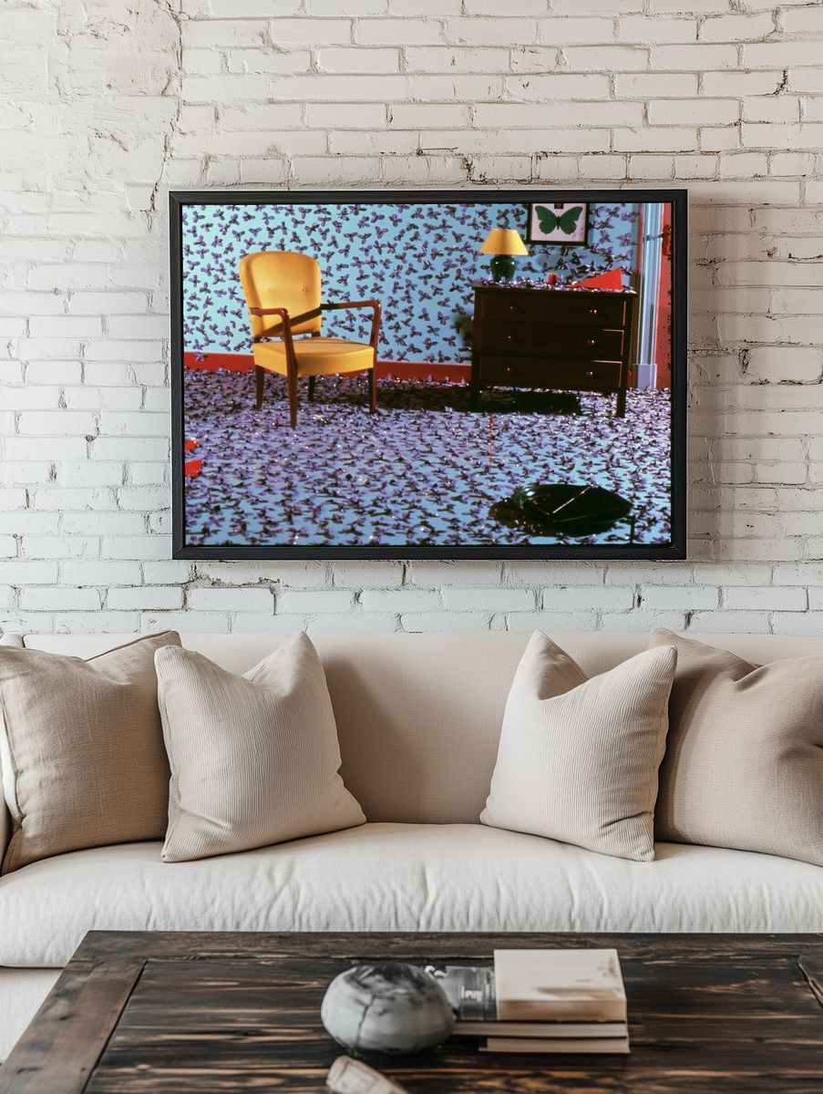 Butterfly Room Surrealism Print. room preview