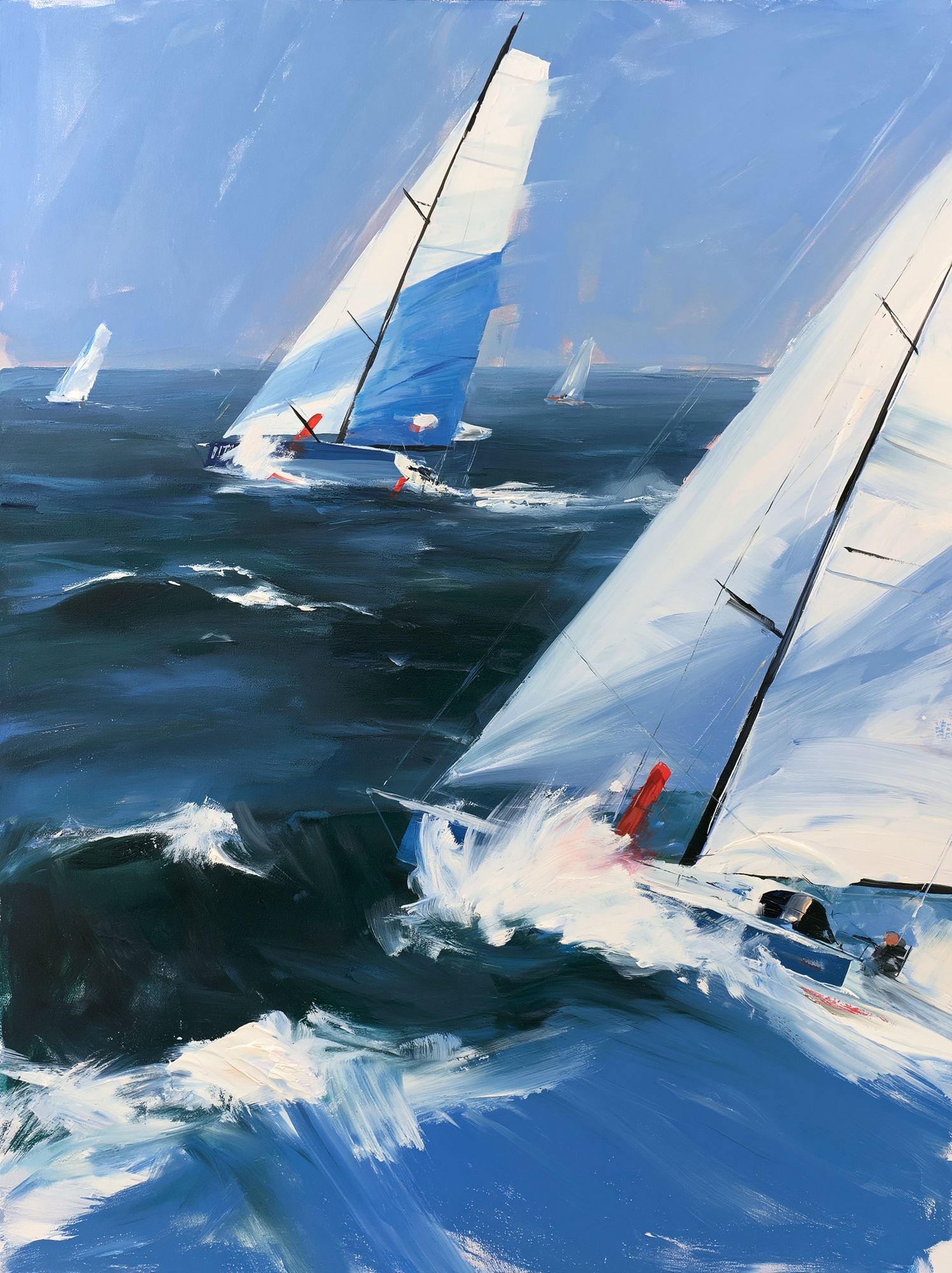 Sailing Regatta — Impressionist Print. poster — fine-art art
