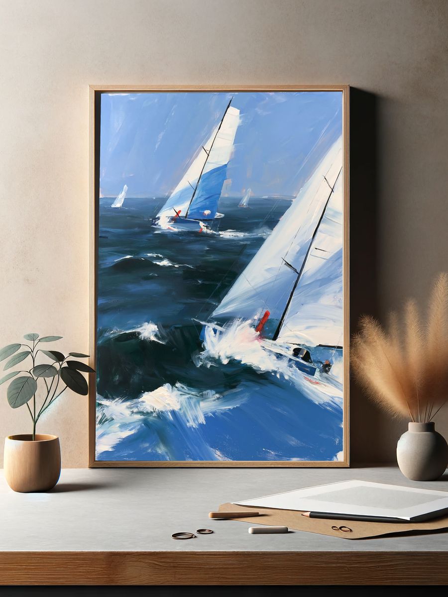 Sailing Regatta — Impressionist Print. — room view 2