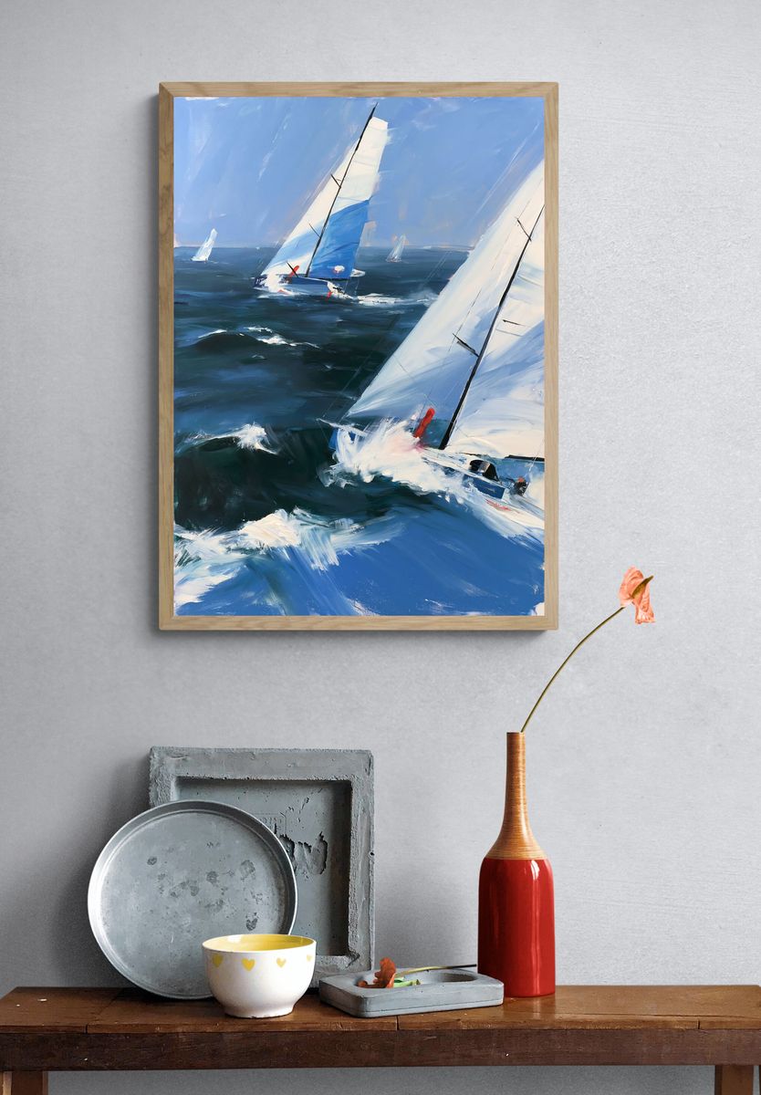 Sailing Regatta — Impressionist Print. — room view 3