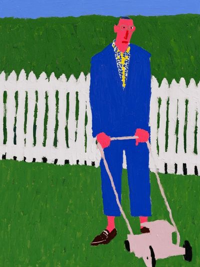 Golfer in Blue — Fine-Art Print.