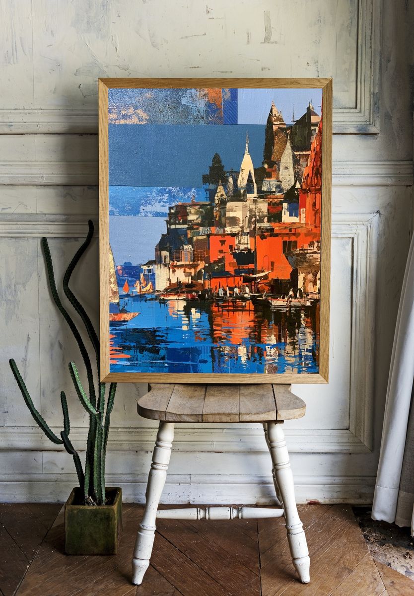 Harbor Cityscape — Fine-Art Print. — room view 1