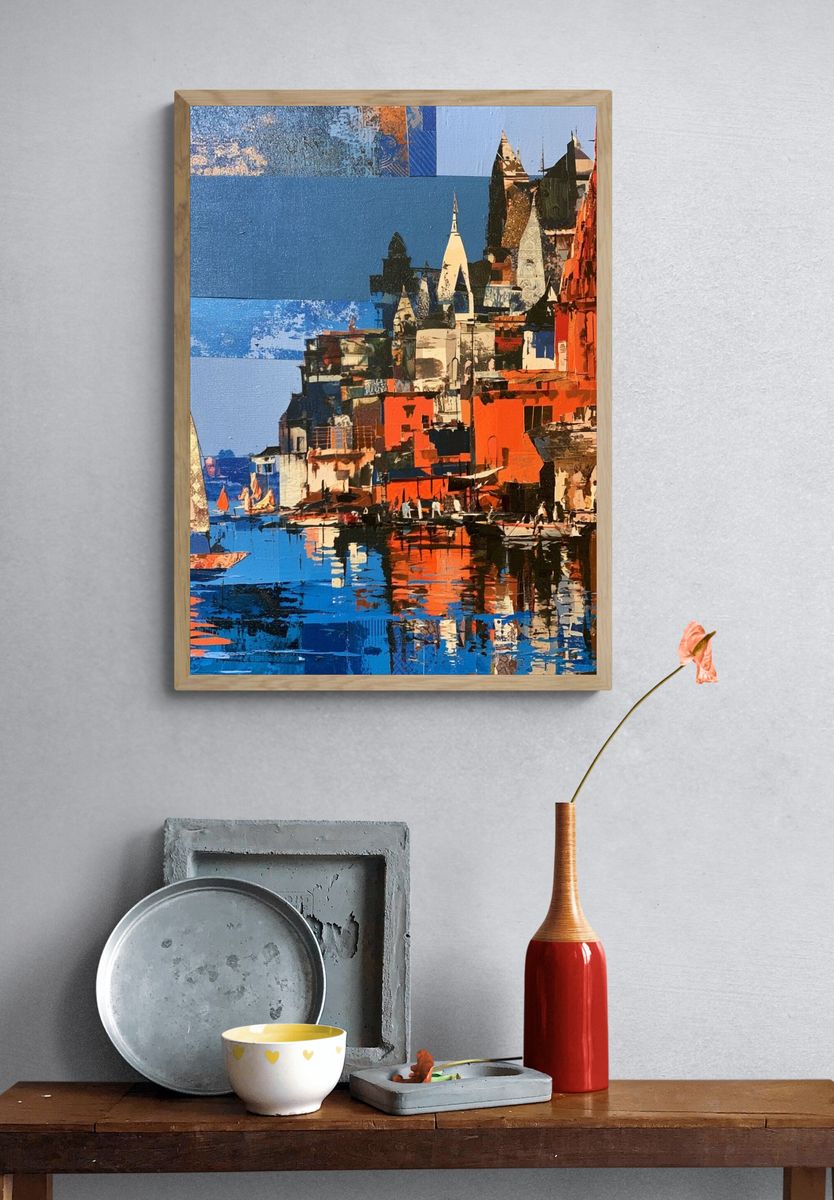 Harbor Cityscape — Fine-Art Print. — room view 3