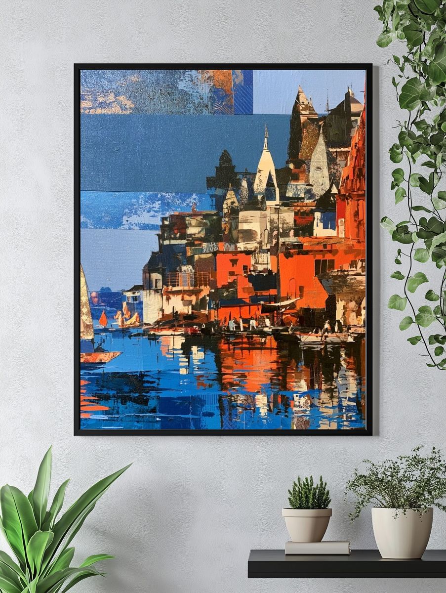 Harbor Cityscape — Fine-Art Print. — room view 4
