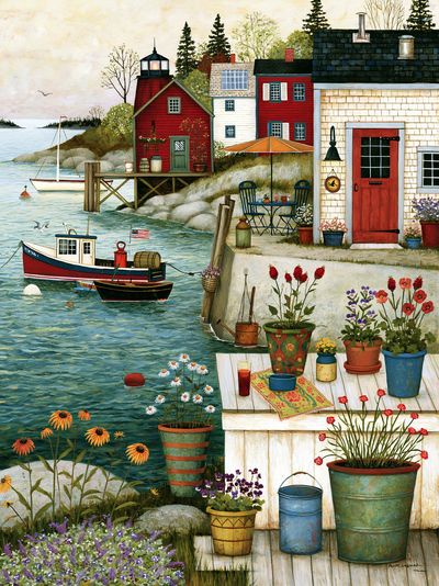 Harbor Cottage Garden Print.