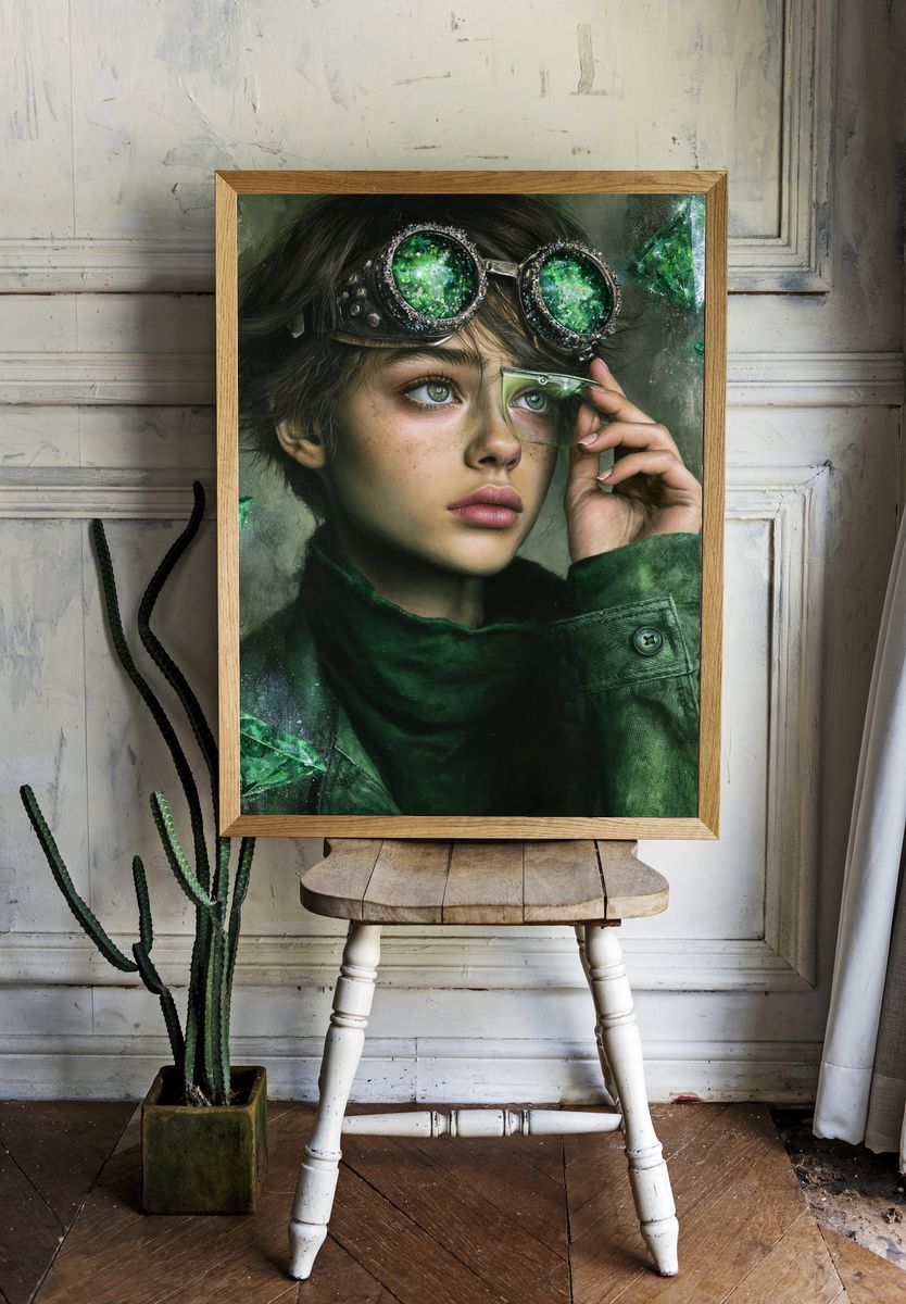 Emerald Vision Portrait Print. room preview