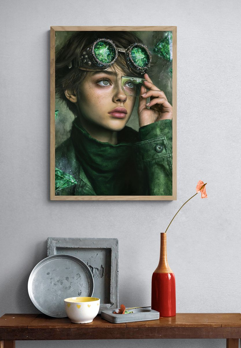 Emerald Vision Portrait Print. — room view 3