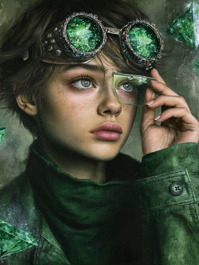 Emerald Vision Portrait Print. poster