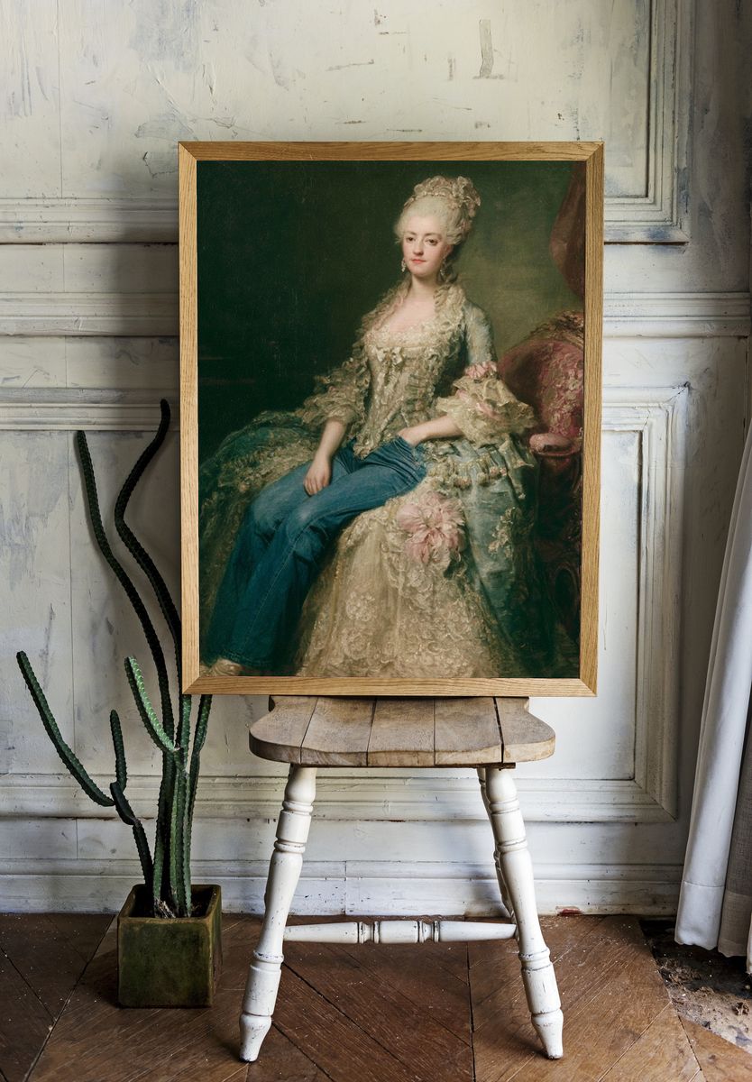 Marie Antoinette Surreal Portrait Print. room preview