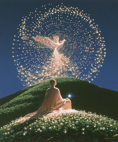 Celestial Phoenix Surrealism Poster.