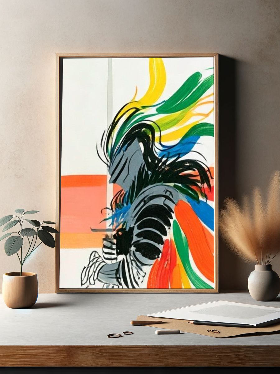 Colorful Abstract Figure Poster. — room view 2