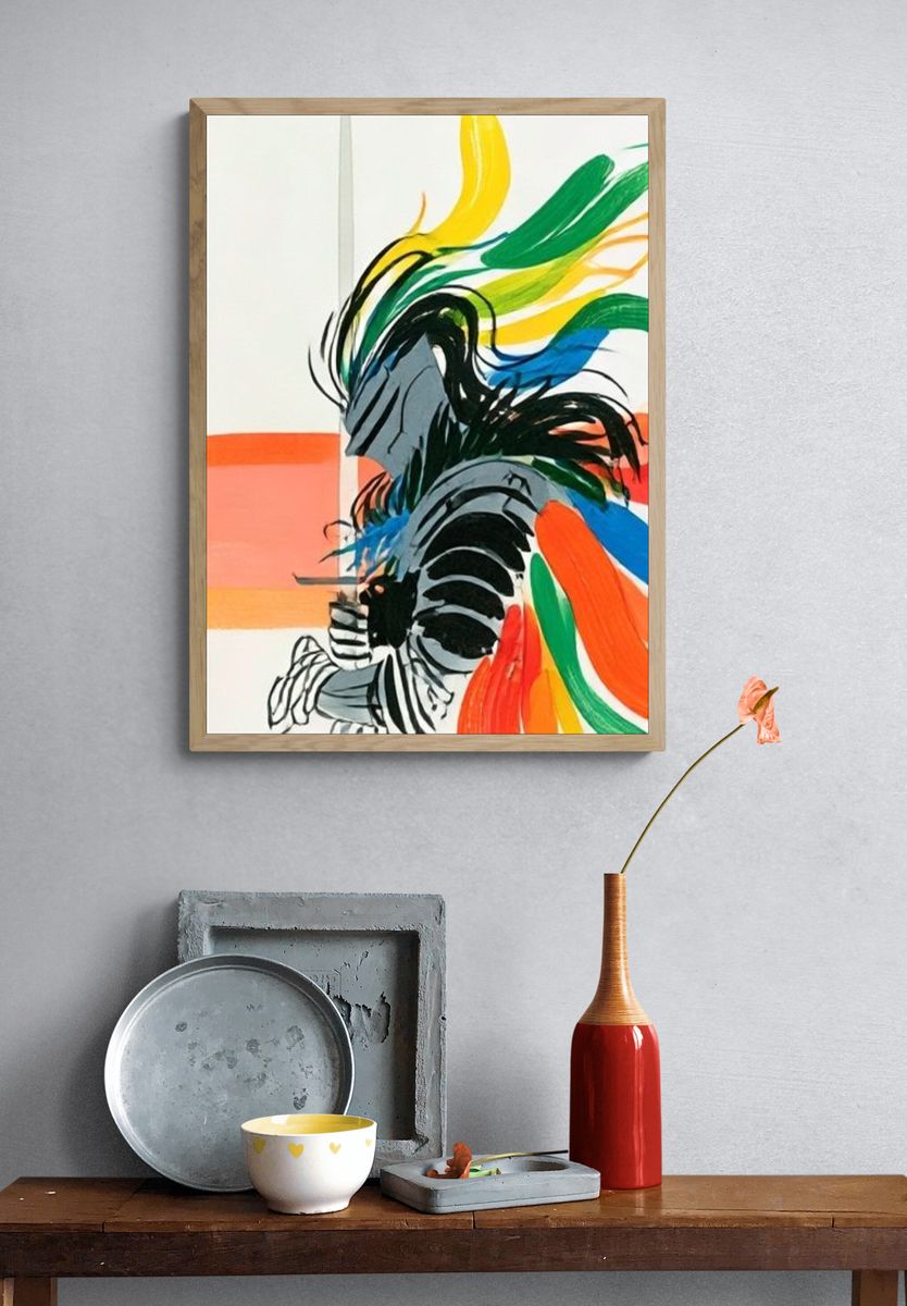 Colorful Abstract Figure Poster. — room view 3