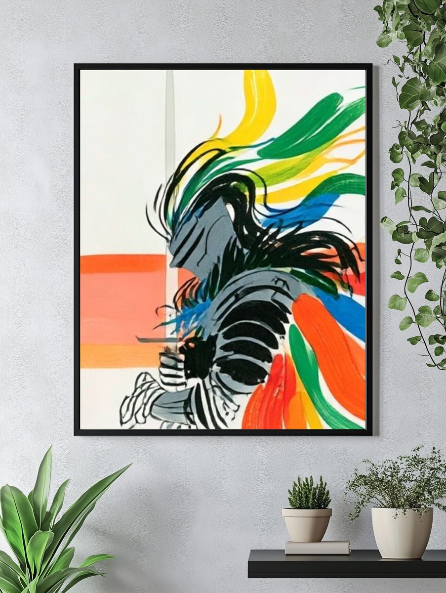 Colorful Abstract Figure Poster. — room view 4