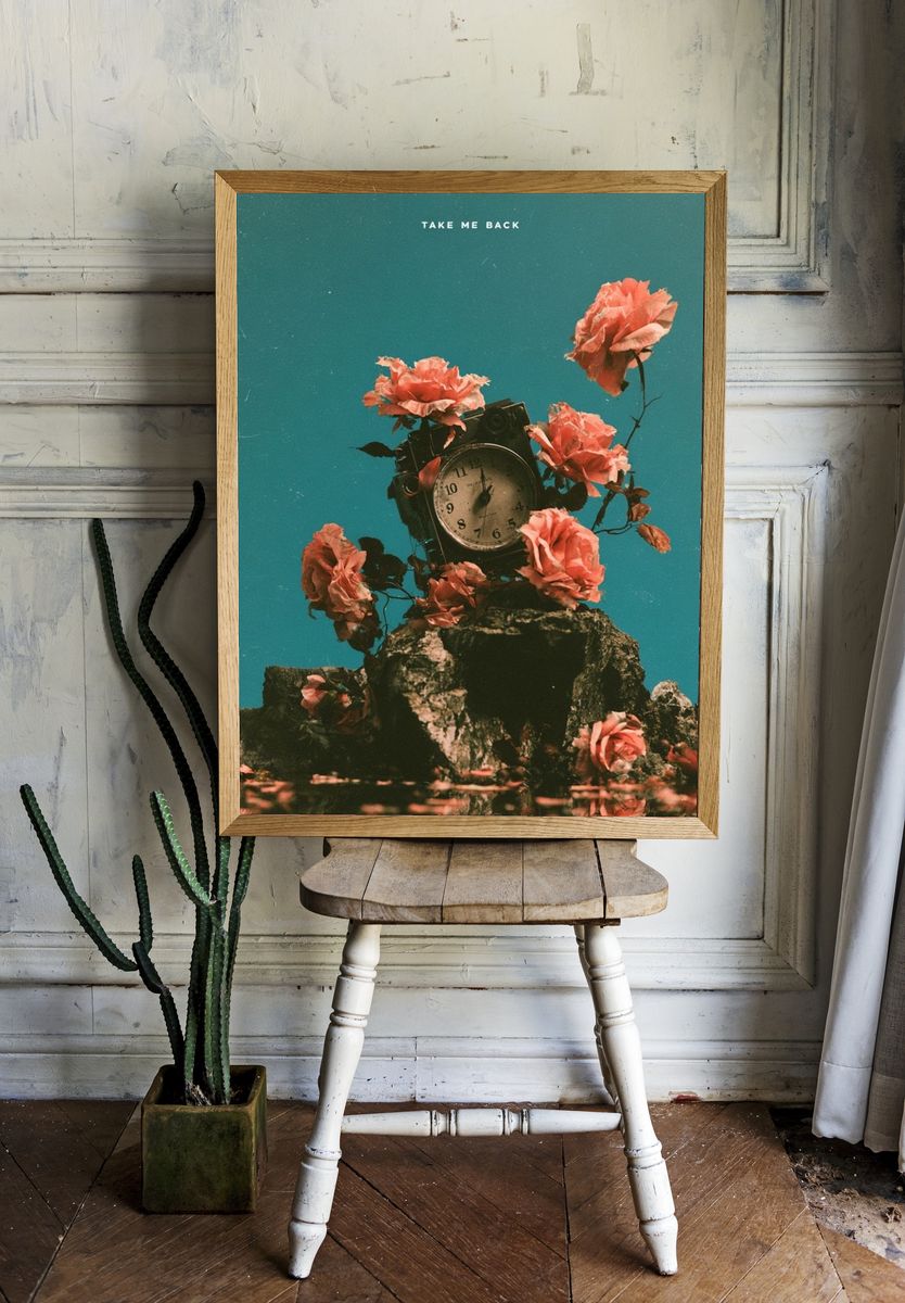 Take Me Back Surreal Floral Print. room preview