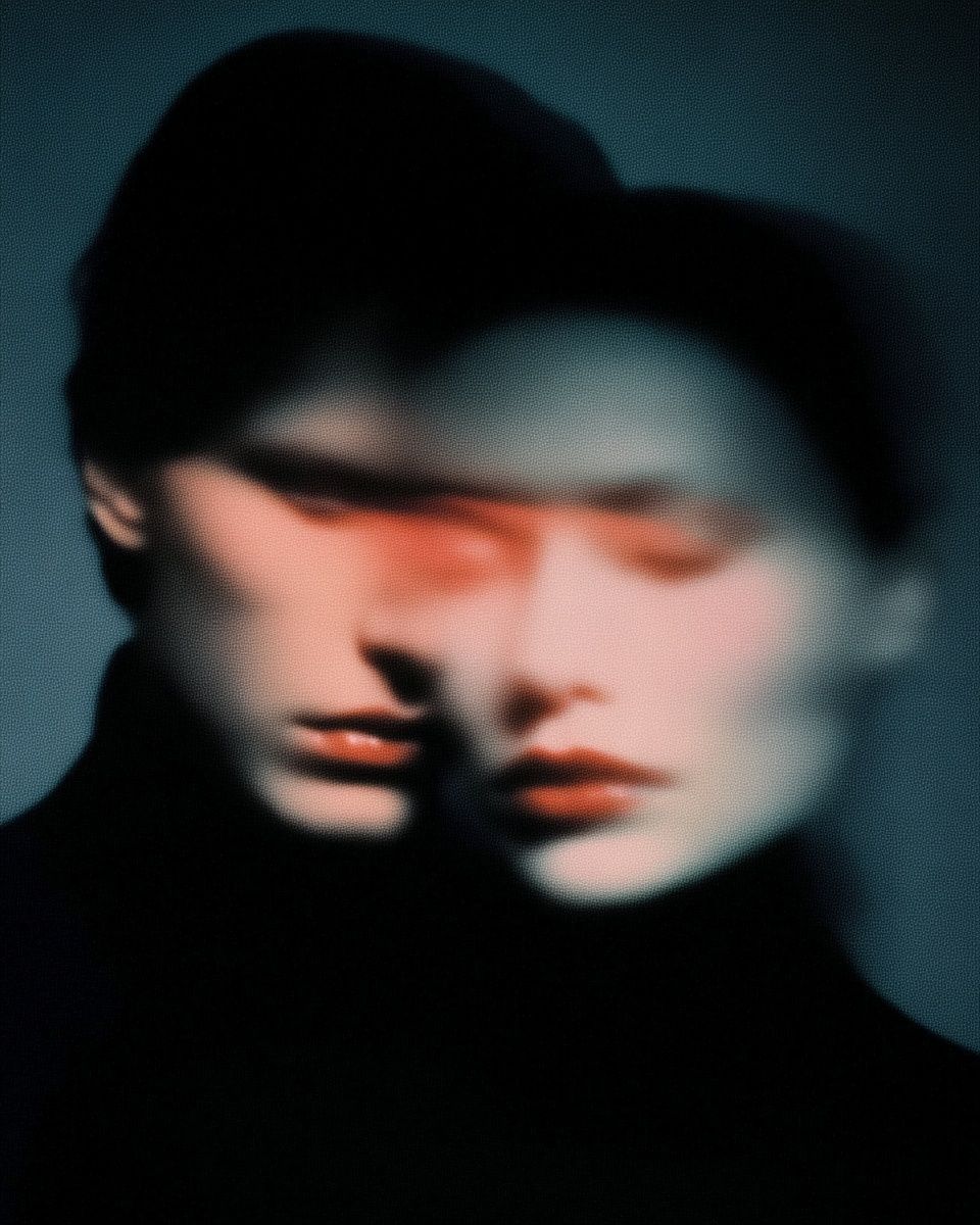 Blurred Double Portrait Print. poster — fine-art art