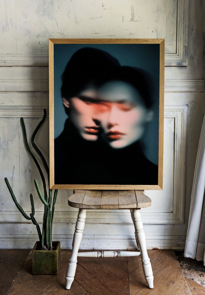 Blurred Double Portrait Print. room preview