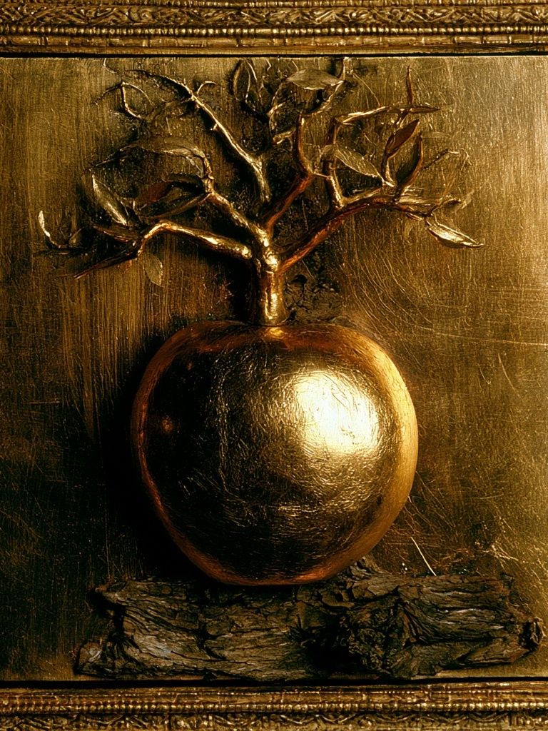 Golden Tree Still Life Poster. poster detail