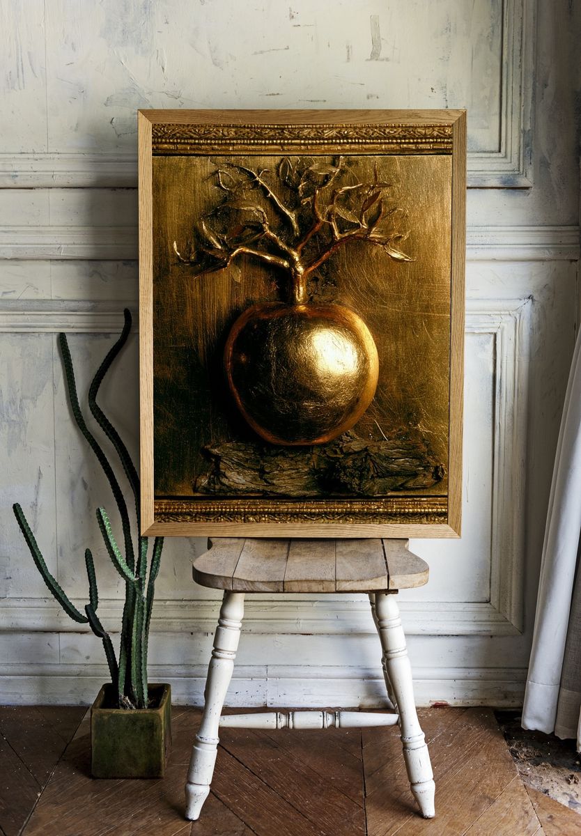 Golden Tree Still Life Poster. room preview