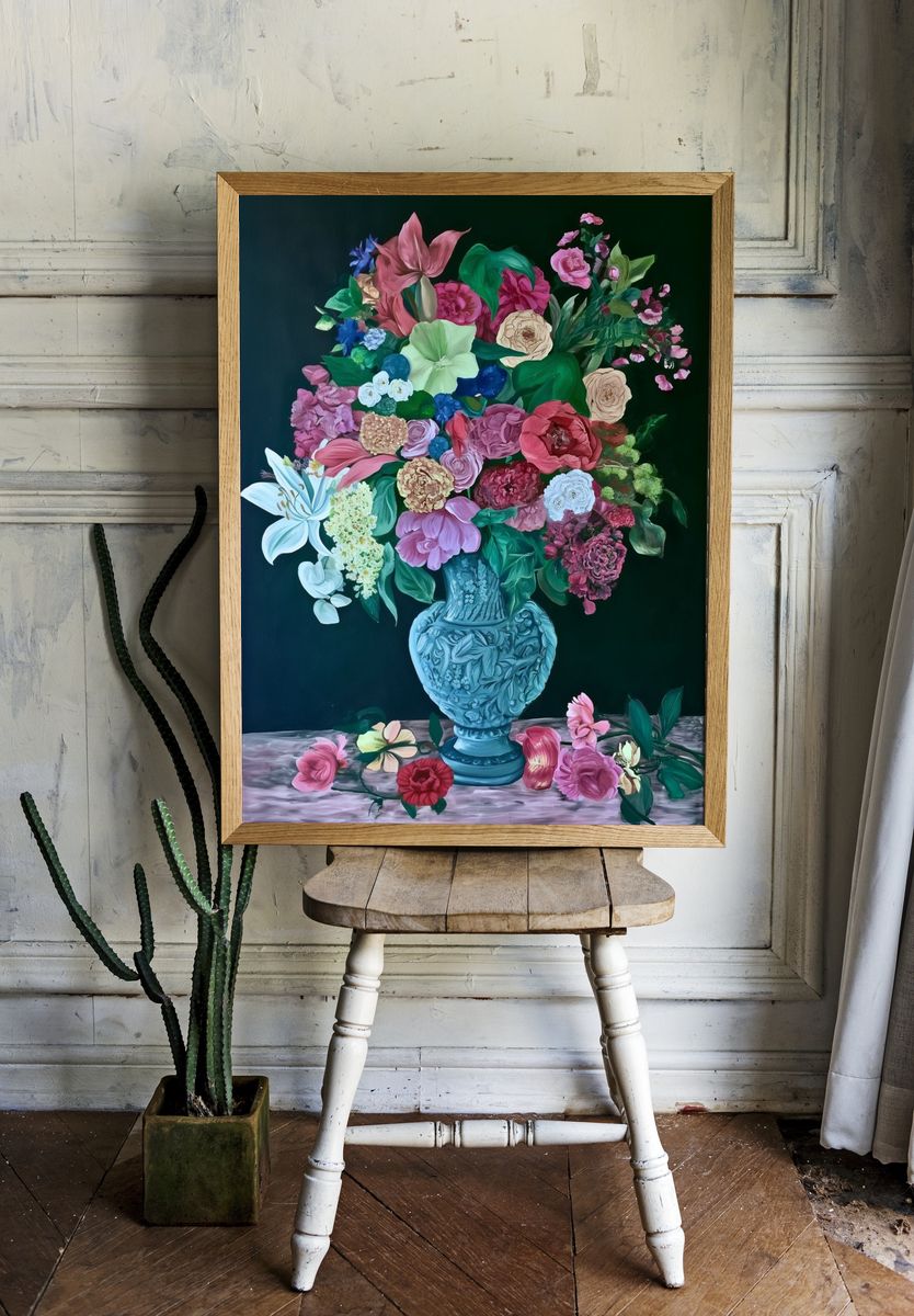 Floral Still Life — Fine-Art Print. — room view 1