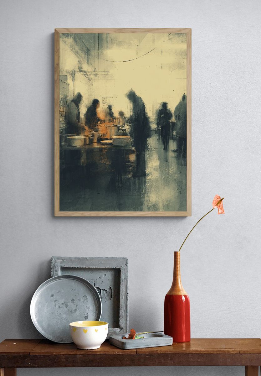 Abstract Kitchen Scene Poster. — room view 3