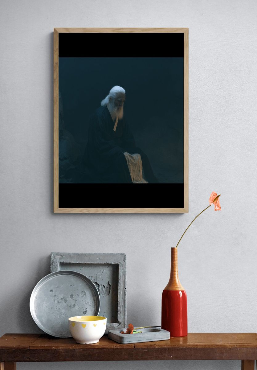 Mystic Elder in Cave Poster. — room view 3