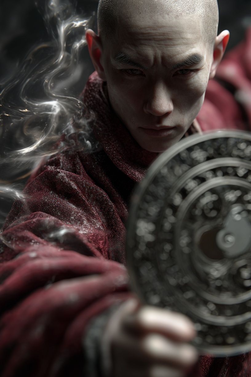 Mystic Monk Portrait Print. poster — fine-art art