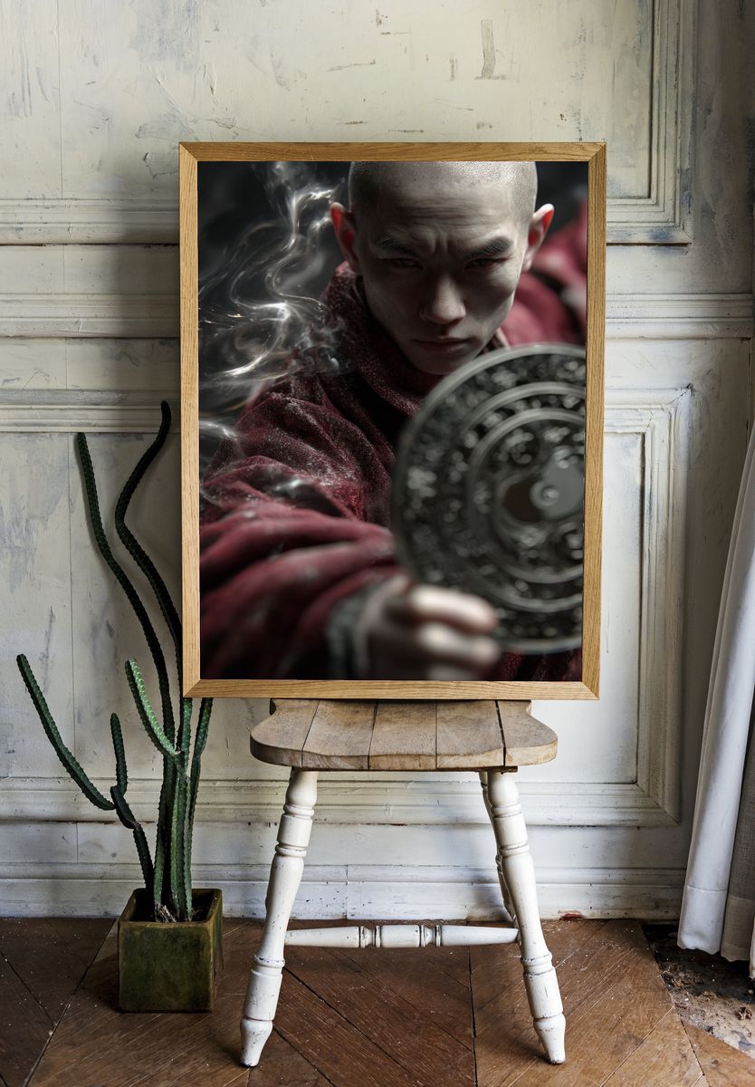 Mystic Monk Portrait Print. — room view 1