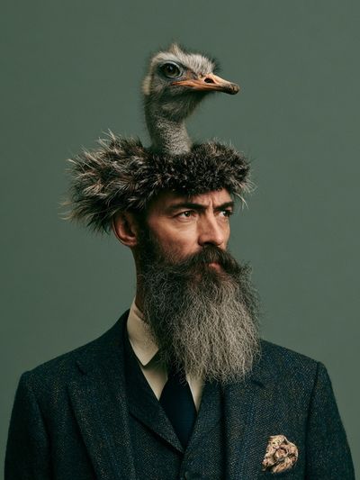 Surreal Ostrich Portrait Print.