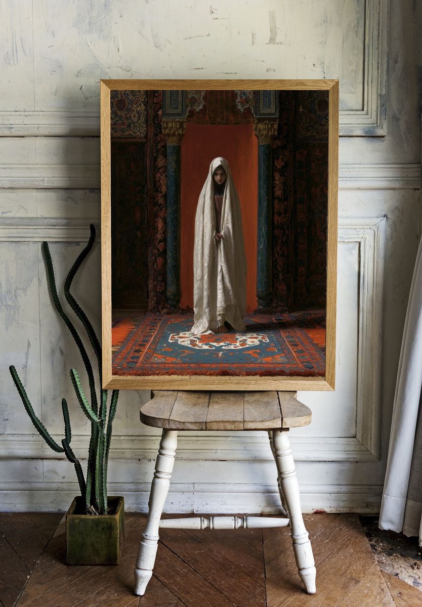 Veiled Figure in Ornate Interior Print. — room view 1