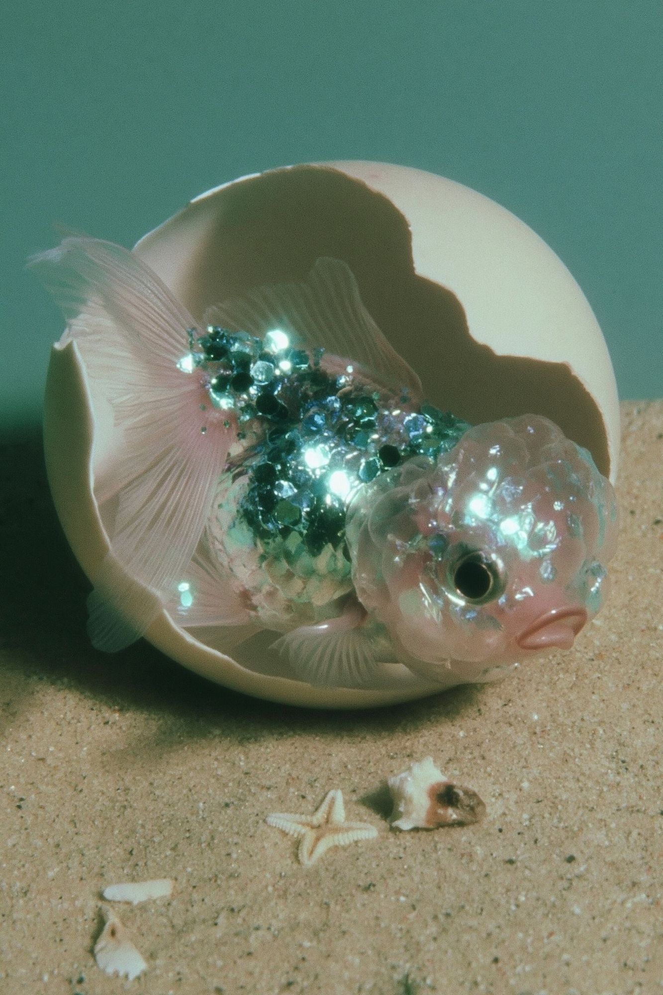 Glittering Fish Shell Print. poster — fine-art art