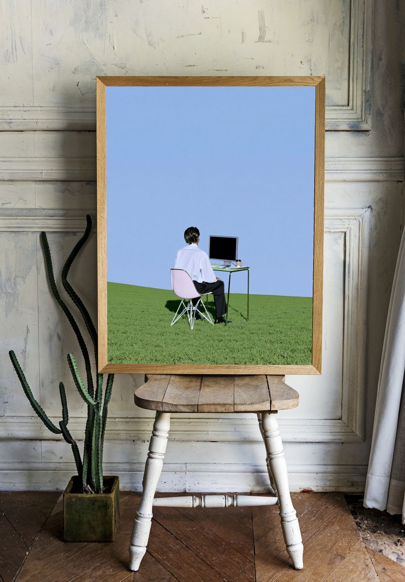 Solitary Office Landscape Print. — room view 1