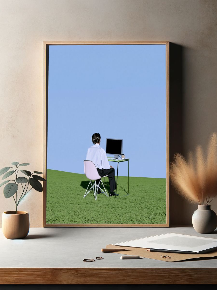 Solitary Office Landscape Print. — room view 2