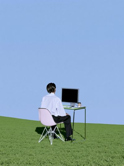 Solitary Office Landscape Print.