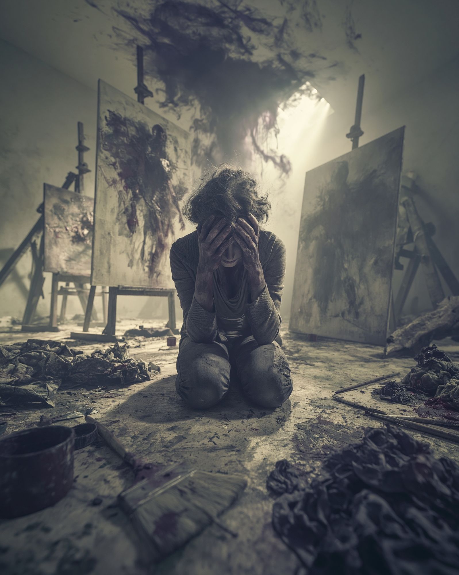 Tormented Artist Surrealism Print. poster detail