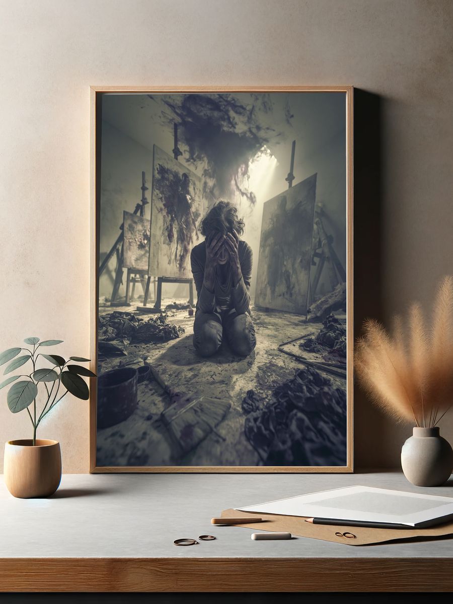 Tormented Artist Surrealism Print. — room view 2
