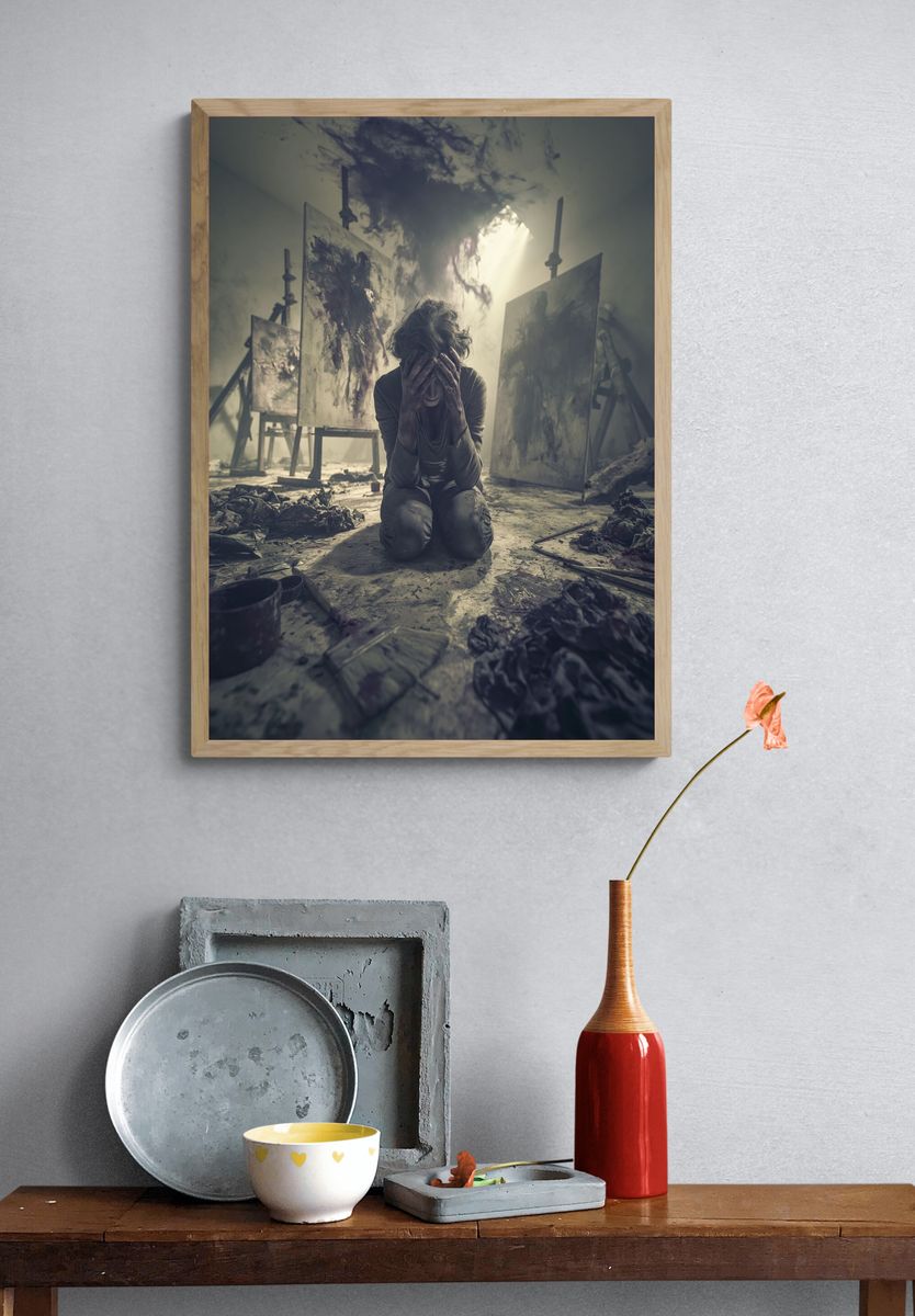 Tormented Artist Surrealism Print. — room view 3