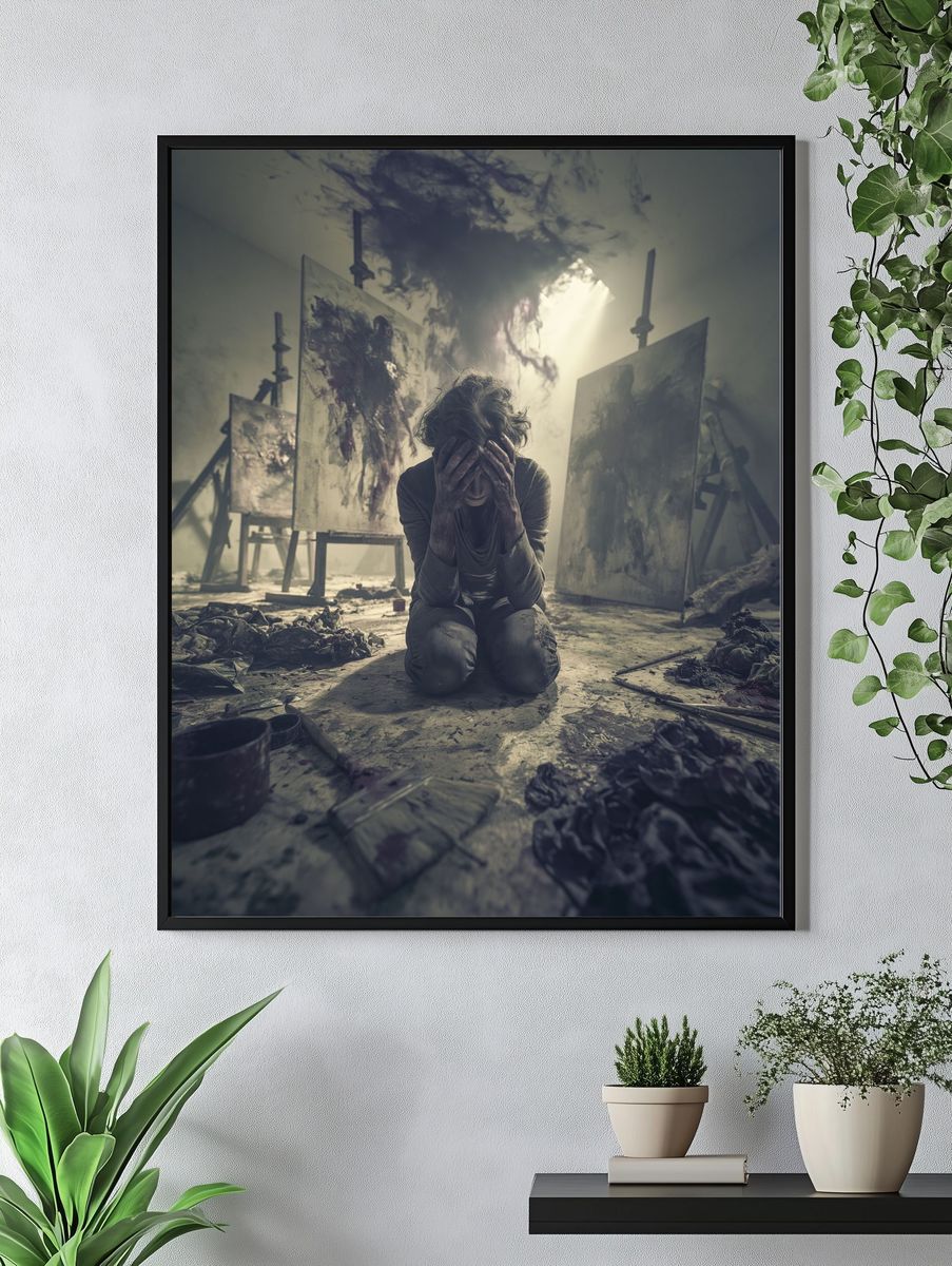 Tormented Artist Surrealism Print. — room view 4