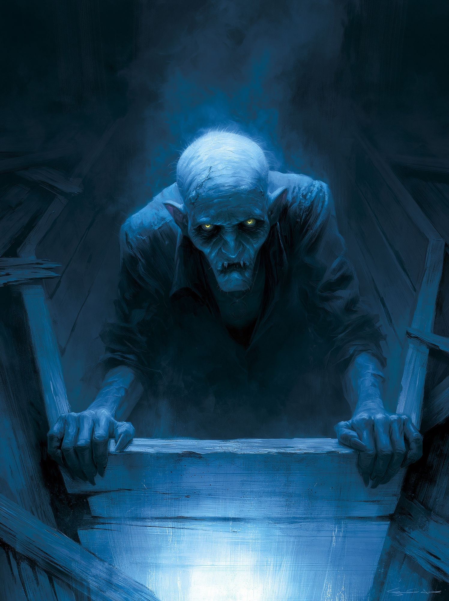 Blue Vampire Portrait Poster. poster — fine-art art