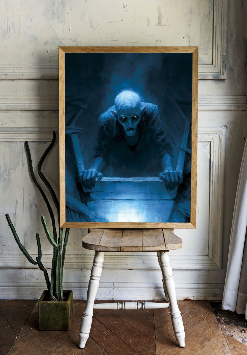 Blue Vampire Portrait Poster. — room view 1