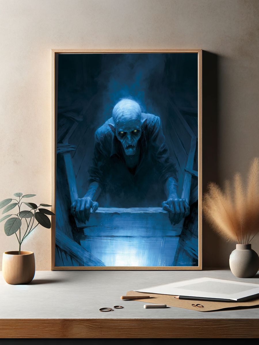 Blue Vampire Portrait Poster. — room view 2