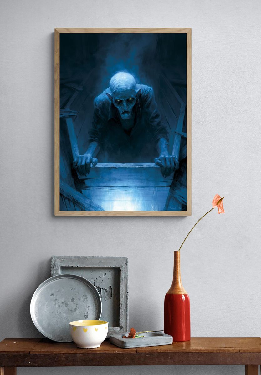 Blue Vampire Portrait Poster. — room view 3